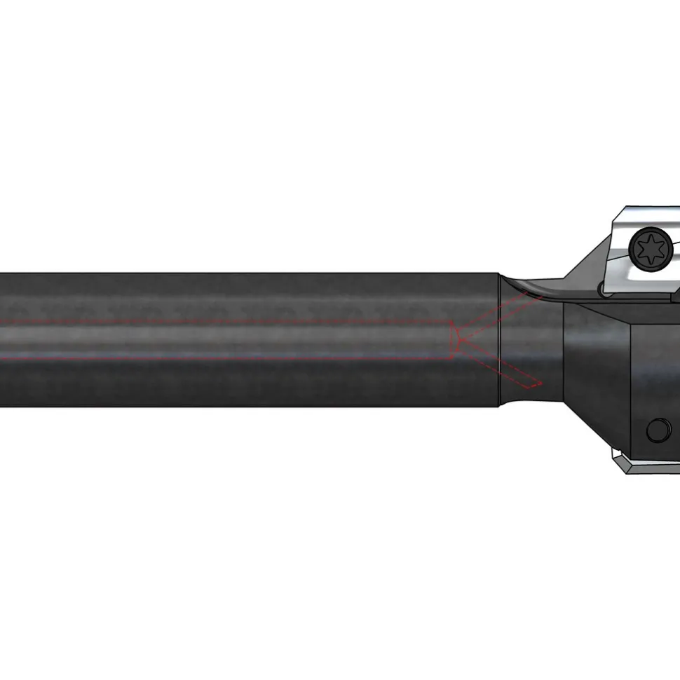 Indexable High-Feed End Mill: 1-1/2X3/4X3/8X1-1/2", Cylindrical Shank