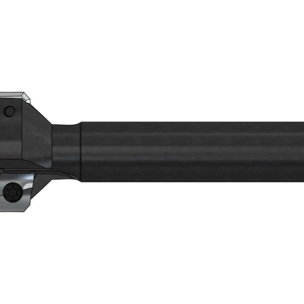 Indexable High-Feed End Mill: 1-1/2X3/4X3/8X1-1/2", Cylindrical Shank