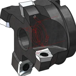 Indexable High-Feed End Mill: 2-1/2X3/8X2-1/2", Straight Shank
