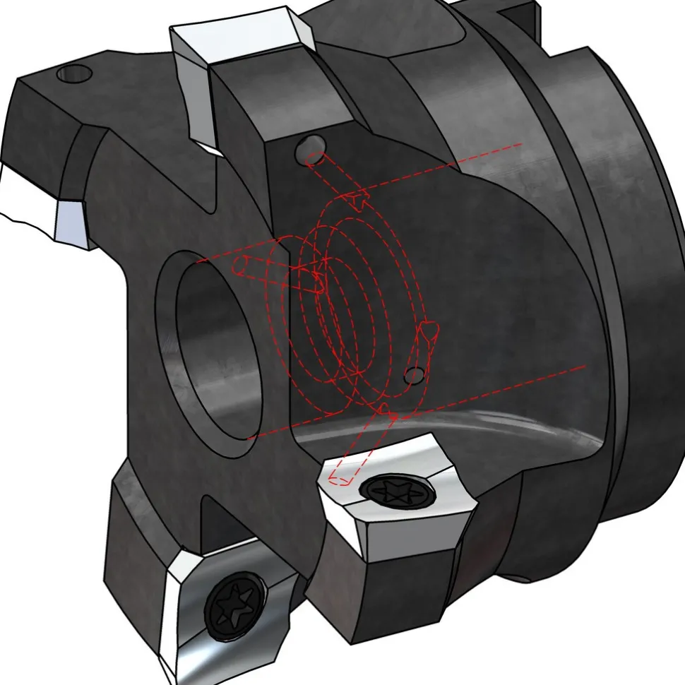 Indexable High-Feed End Mill: 2-1/2X3/8X2-1/2", Straight Shank
