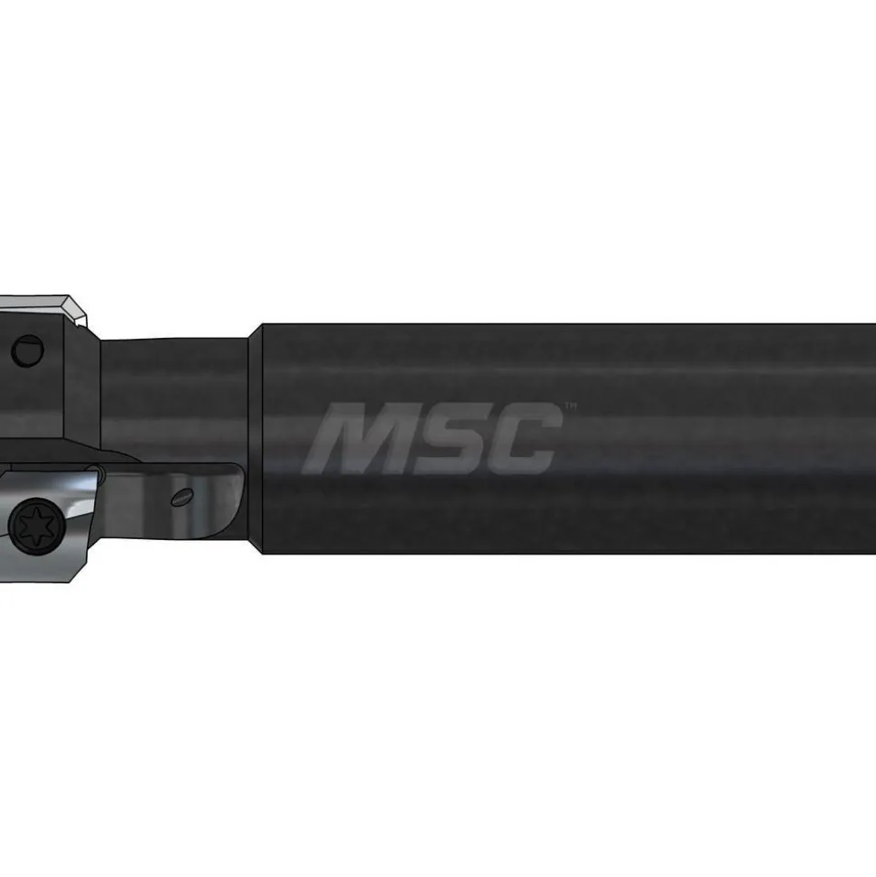 Indexable High-Feed End Mill: 1-1/4X1X3/8X4", Cylindrical Shank