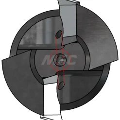 Indexable High-Feed End Mill: 1-1/4X1X3/8X4", Cylindrical Shank