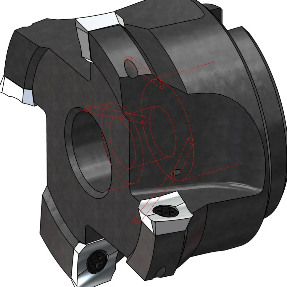 Indexable High-Feed End Mill: 3X1X3/8", 76.20 mm Cut Dia