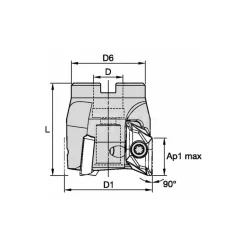 Indexable High-Feed Face Mill: 0.75" Arbor Hole