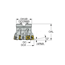 Indexable High-Feed Face Mill: 1.439 to 2