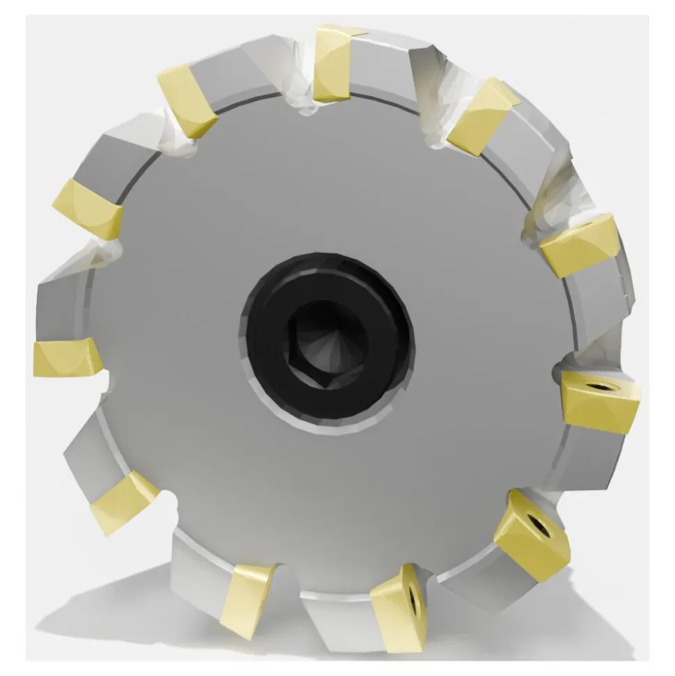 Indexable High-Feed Face Mill: 0.75" Arbor Hole