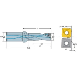 Indexable Insert Drill: A880-D0875LX25-03, 22.23 mm Max Dia, 3xD