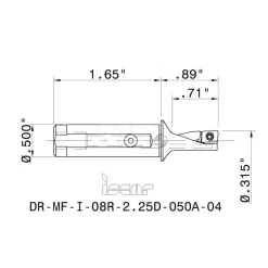 Indexable Insert Drill: DRMFI08R2.25D050A04, 0.3150