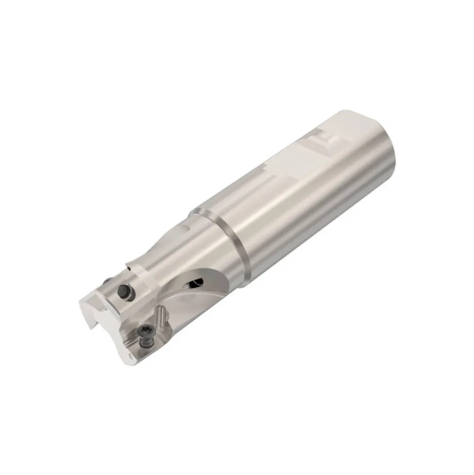 Indexable Square-Shoulder End Mill: R217.69-01.00-3-12-3AN, 1" Cut Dia, 0.433" Max Depth of Cut, 1" Dia Weldon Flat Shank