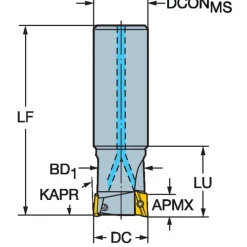 Indexable Square-Shoulder End Mill: RA390-025O25L-11M, 1