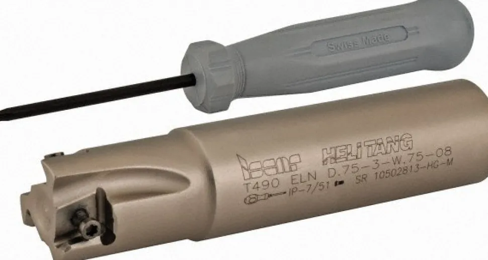 Indexable Square-Shoulder End Mill: T490ELND.75-3-W.75-08, 3/4" Cut Dia, 0.315" Max Depth of Cut, 3/4" Dia Weldon Flat Shank