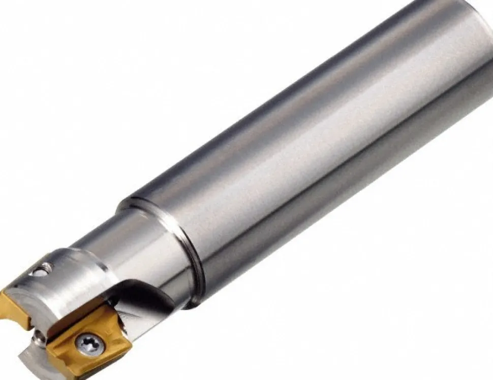 Indexable Square-Shoulder End Mill: WEX20750EW, 3/4" Cut Dia, 3/4" Dia Weldon Flat Shank