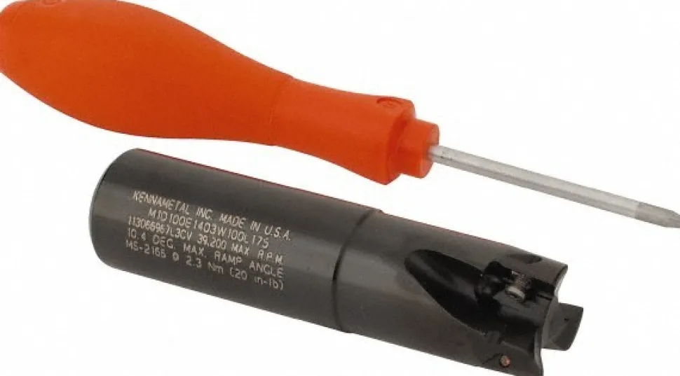 Indexable Square-Shoulder End Mill: M1D100E1403W100L175, 1" Cut Dia, 0.58" Max Depth of Cut, 1" Dia Weldon Flat Shank