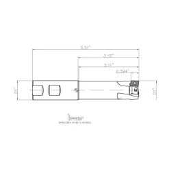 Indexable Square-Shoulder End Mill: HM90E90A-D1.0-3W1.00XL, 1