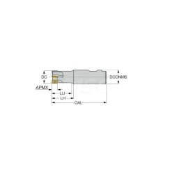 Indexable Square-Shoulder End Mill: HM90 E90A D.75-2W.75XL, 3/4