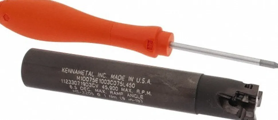Indexable Square-Shoulder End Mill: M1D075E1003C075L450, 3/4" Cut Dia, 0.398" Max Depth of Cut, 3/4" Dia Cylindrical Shank