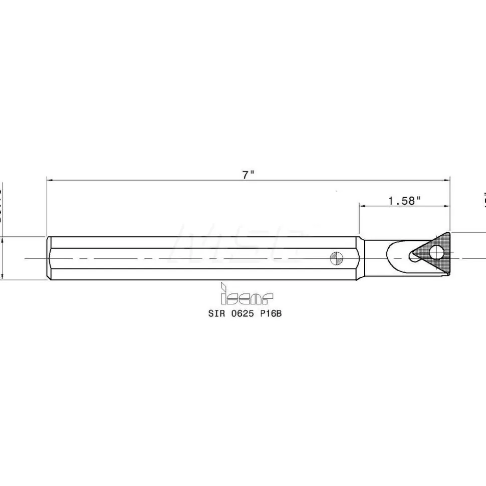 Indexable Threading Toolholder: Internal, Right Hand, 3/4 x 3/4" Shank