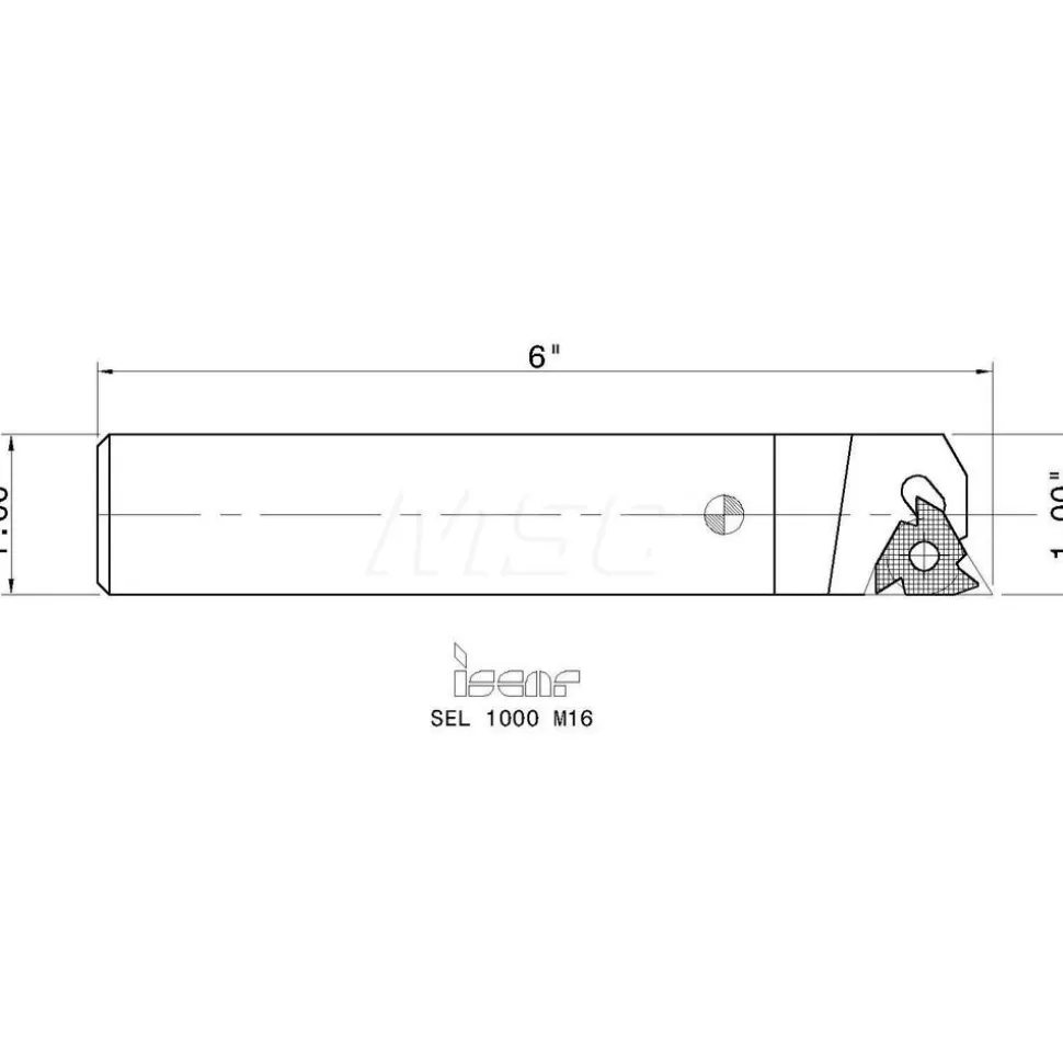 Indexable Threading Toolholder: External, Left Hand, 1 x 1" Shank
