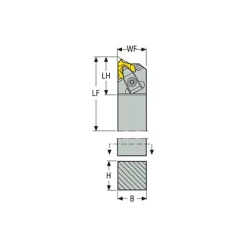 Indexable Threading Toolholder: External, Right Hand, Uses 1.5 Inserts, 3/4 x 3/4