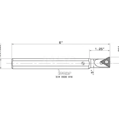 Indexable Threading Toolholder: Internal, Right Hand, 5/8 x 5/8