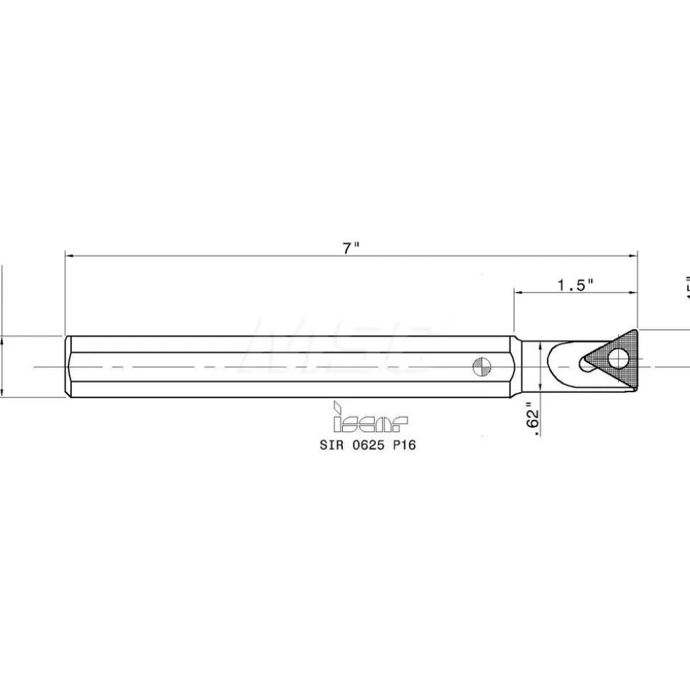 Indexable Threading Toolholder: Internal, Right Hand, 3/4 x 3/4" Shank