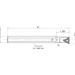 Indexable Threading Toolholder: Internal, Left Hand, 5/8 x 5/8" Shank