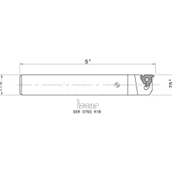Indexable Threading Toolholder: External, Right Hand, 3/4 x 3/4