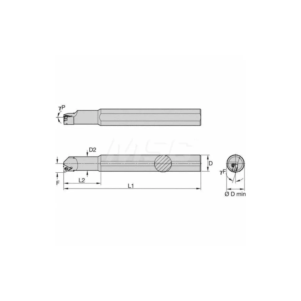 Indexable Threading Toolholder: Internal, Right Hand, 1-1/4 x 31.75 mm Shank