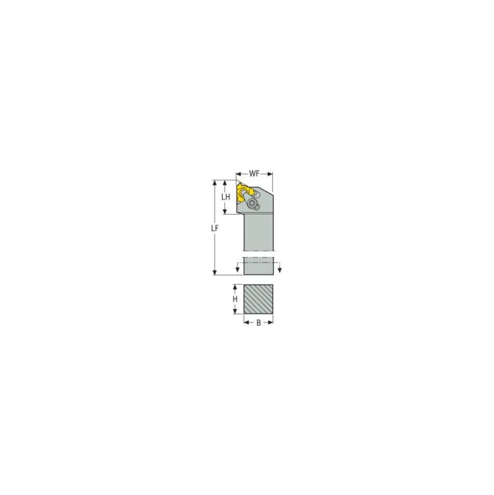 Indexable Threading Toolholder: External, Right Hand, Uses 1.5 Inserts, 1/2 x 1/2" Shank