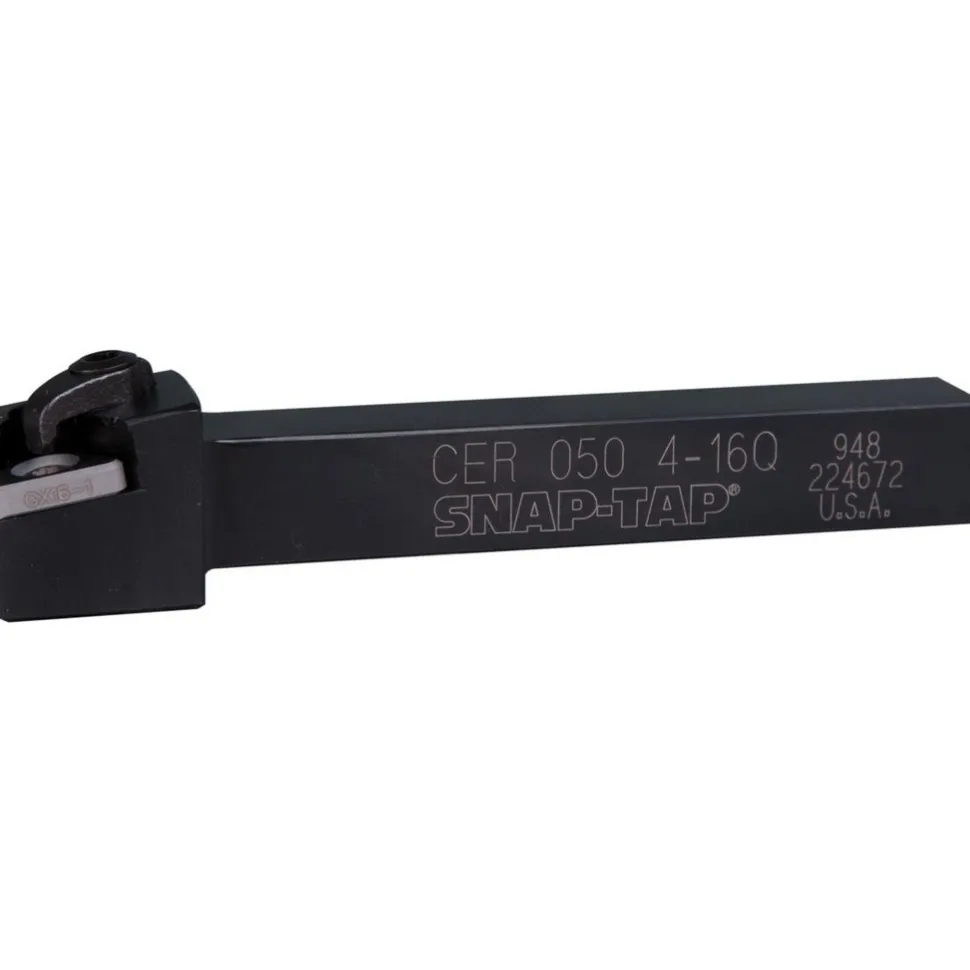 Indexable Threading Toolholder: External, Right Hand, Uses 1.5 Inserts, 1/2 x 1/2" Shank