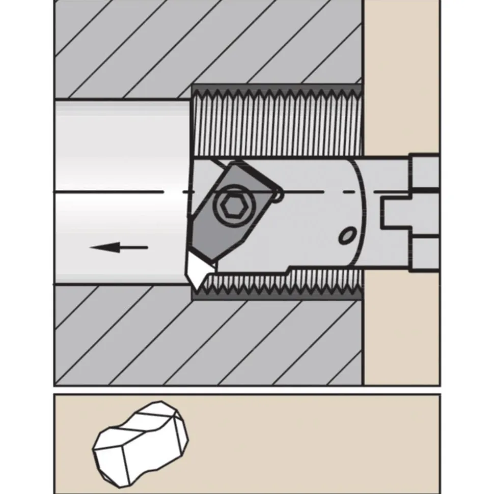 Indexable Threading Toolholder: Internal, Right Hand, Uses 2 Inserts, 5/8" Shank