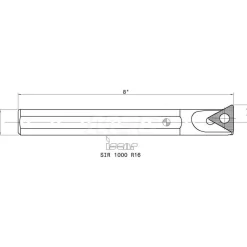 Indexable Threading Toolholder: Internal, Right Hand, 1 x 1