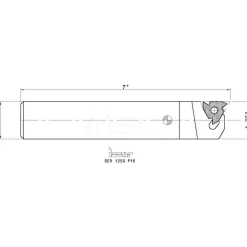 Indexable Threading Toolholder: External, Right Hand, 1-1/4 x 1-1/4" Shank
