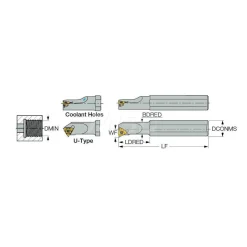 Indexable Threading Toolholder: Internal, Right Hand, 3/4 x 3/4