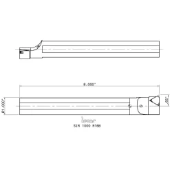 Indexable Threading Toolholder: Internal, Right Hand, 1 x 1