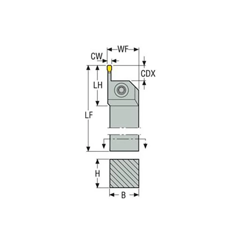 Indexable Turning Toolholder: CFIR & L-100-03D, 90.000 deg Lead Angle, Clamp