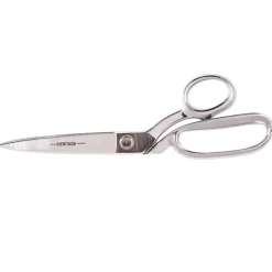Industrial Bent Trimmer with Large Rings: 10" OAL, 4-11/16" Cut Length, Hot Forged Steel, Nickel-Plated Carbon Chrome