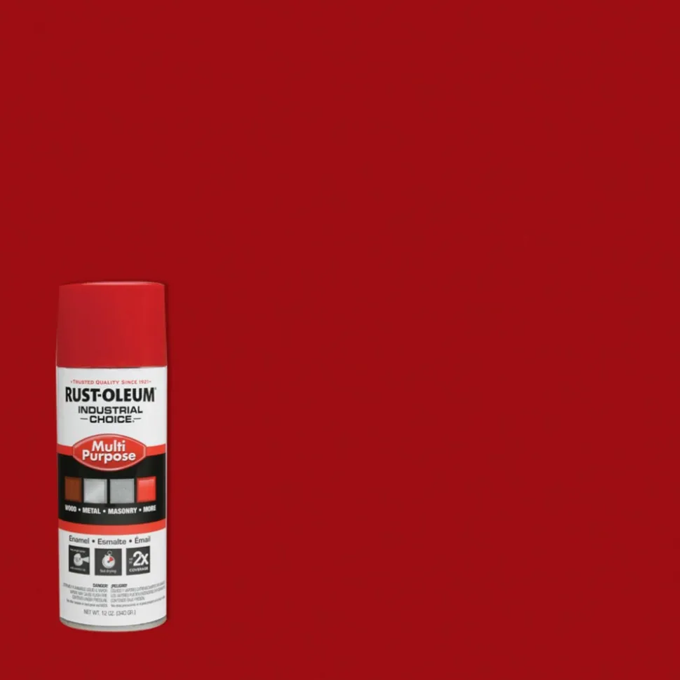 Industrial Choice 1600 Multi-Purpose Enamel Spray Paint, OHSA Safety Red, Gloss, 12 oz