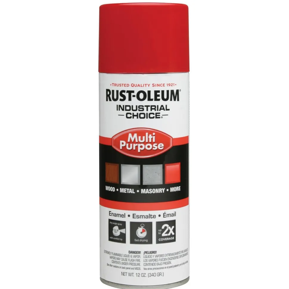 Industrial Choice 1600 Multi-Purpose Enamel Spray Paint, OHSA Safety Red, Gloss, 12 oz