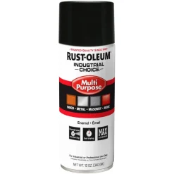 Industrial Choice 1600 Multi-Purpose Enamel Spray Paint, Black, Gloss, 12 oz