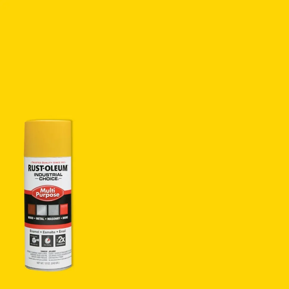 Industrial Choice 1600 Multi-Purpose Enamel Spray Paint, OHSA Safety Yellow, Gloss, 12 oz
