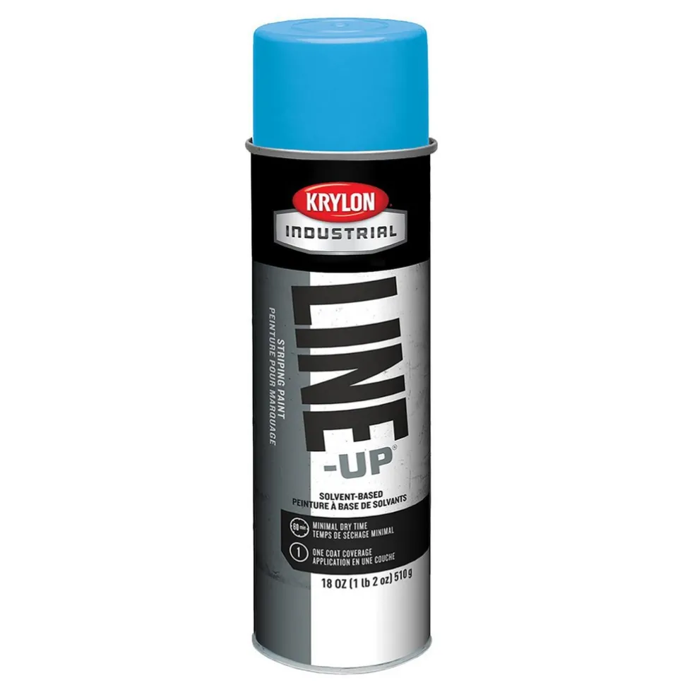 Industrial LINE-UP® Solvent-Based Pavement Striping Aerosol Paint, Flat, Highway Yellow, 18 oz