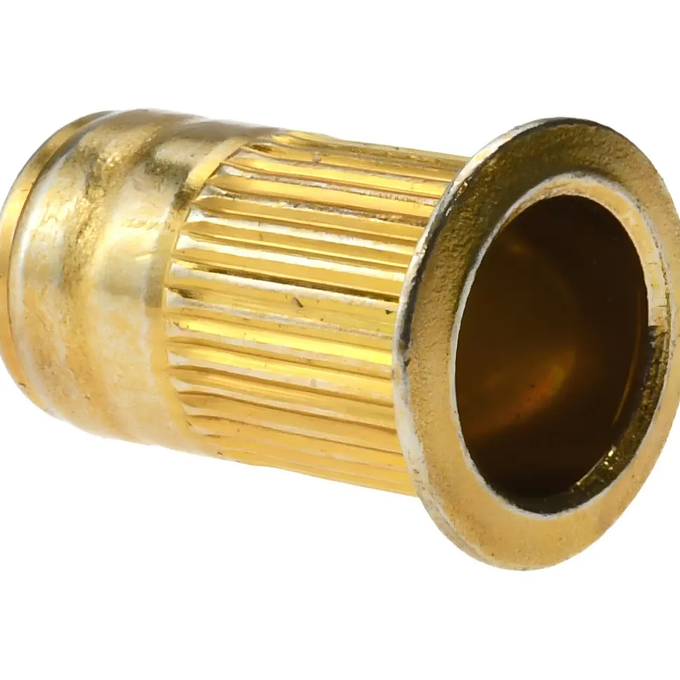 1/4-20, 0.39 Insert Dia, 0.68" OAL, Knurled Body Open End Threaded Insert