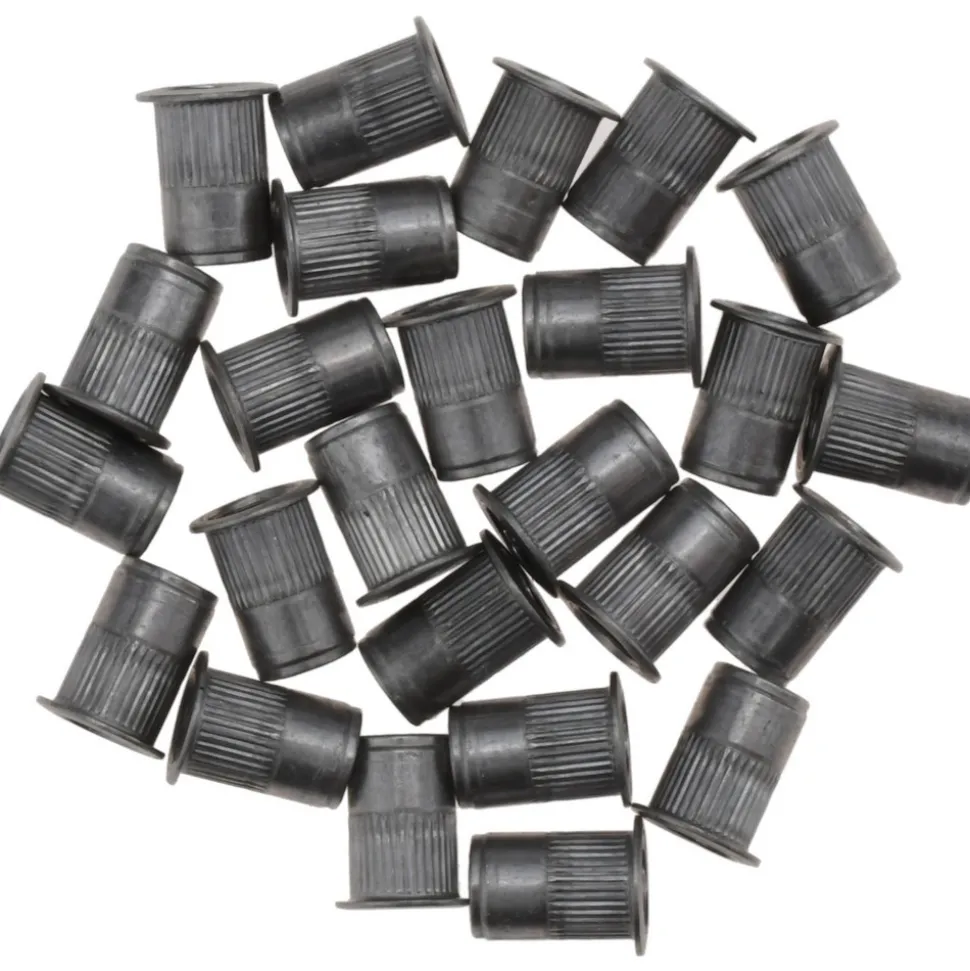 1/4-20, 0.39 Insert Dia, 0.58" OAL, Knurled Body Open End Threaded Insert