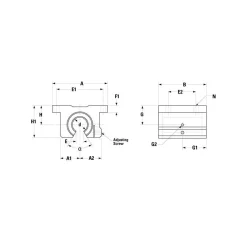 1" Inside Dia, 1900/3800 Lbs. Dynamic Capacity, Open Single Pillow Block Linear Bearing