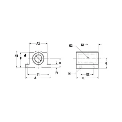 1" Inside Dia, 1050/2100 Lbs. Dynamic Capacity, Closed Single Pillow Block Linear Bearing