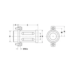 1" Inside Dia, 350 Lbs. Dynamic Capacity, Die Set Bushing Linear Bearing