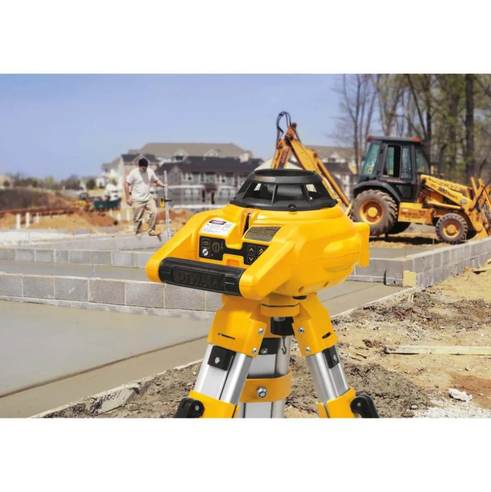 100' (Interior) & 600' (Exterior) Measuring Range, 1/4" at 100' & 2mm at 10m Accuracy, Self-Leveling Rotary Laser with Detector