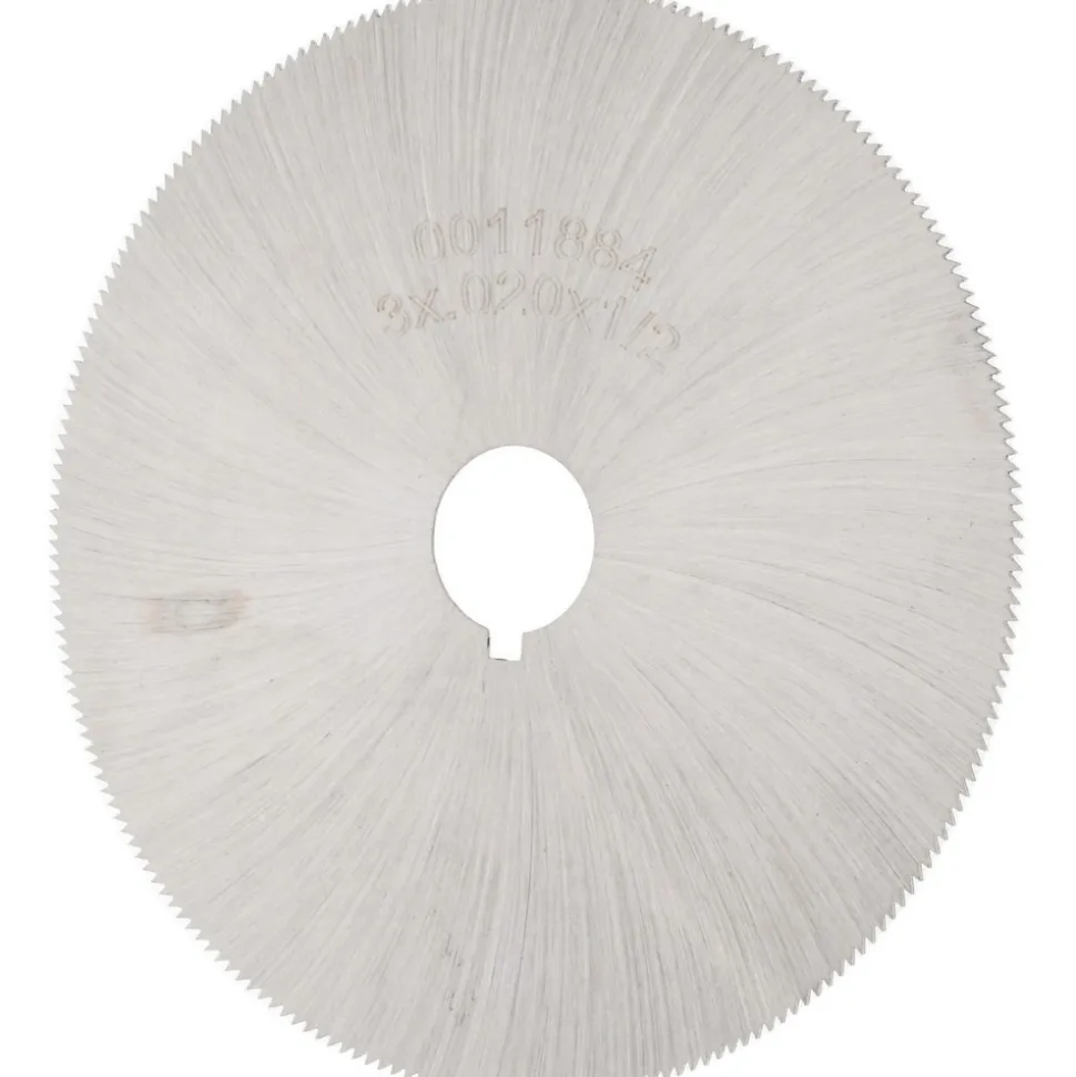 Jeweler's Saw: 3" Dia, 0.02" Thick, 1/2" Arbor Hole, 220 Teeth, High Speed Steel