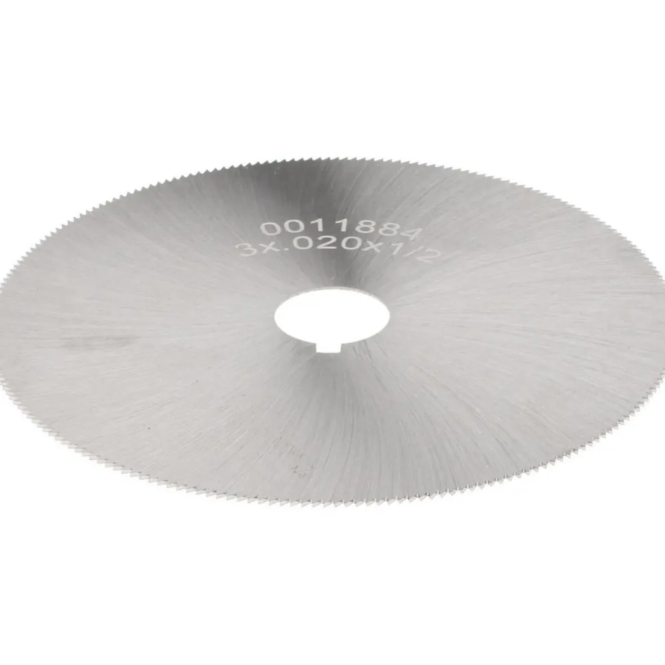 Jeweler's Saw: 3" Dia, 0.02" Thick, 1/2" Arbor Hole, 220 Teeth, High Speed Steel